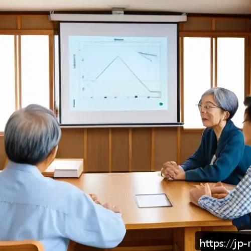 지역개발 자격증 취득 후 활용법 - A professional community meeting scene in a modern Japanese town, featuring a qualified female consu...