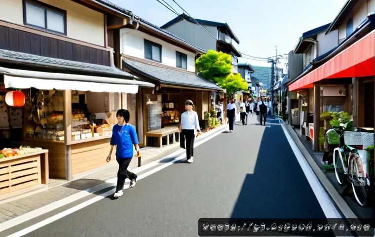 지역개발 성공 사례와 실패 사례 - Photorealistic successful regional development scene in a revitalized Japanese coastal town, clean p...